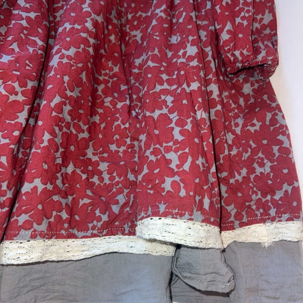 Isobella & Chloe girls size 4T burgundy shabby chic Autumn long sleeve Dress - Picture 7 of 10